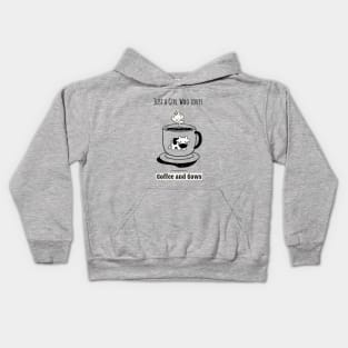 Just a Girl Who Loves Coffee and Cows Kids Hoodie